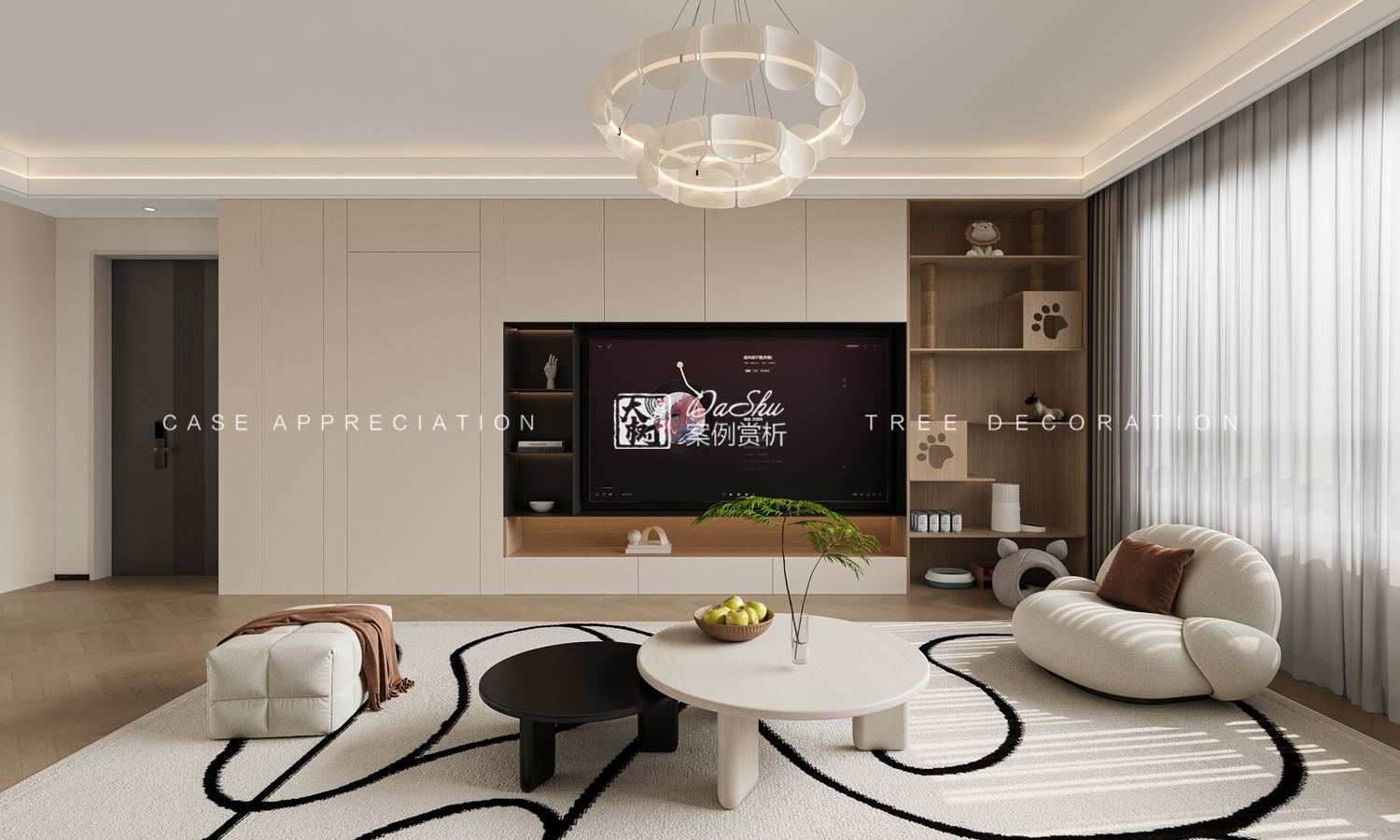 南益松江春晓107㎡现代风格效果图
