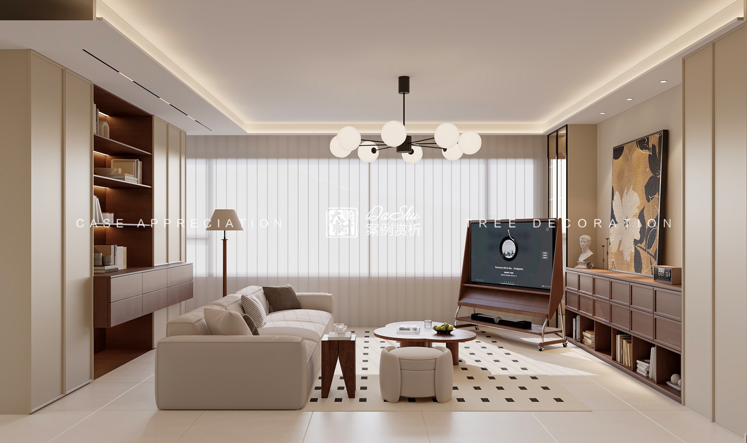 昆仑赋126㎡中古风效果图