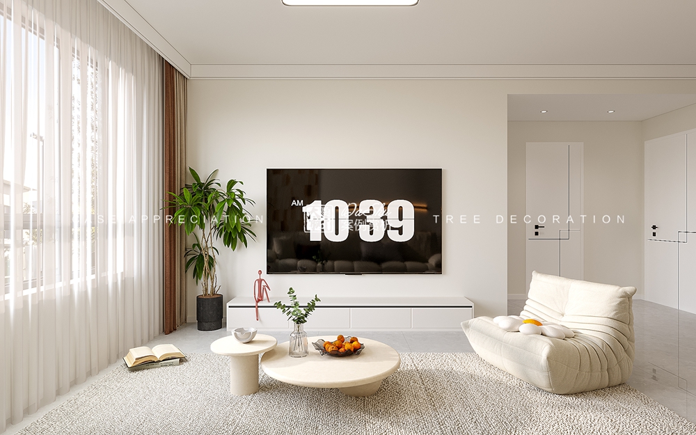 东方庭园60㎡现代风格效果图