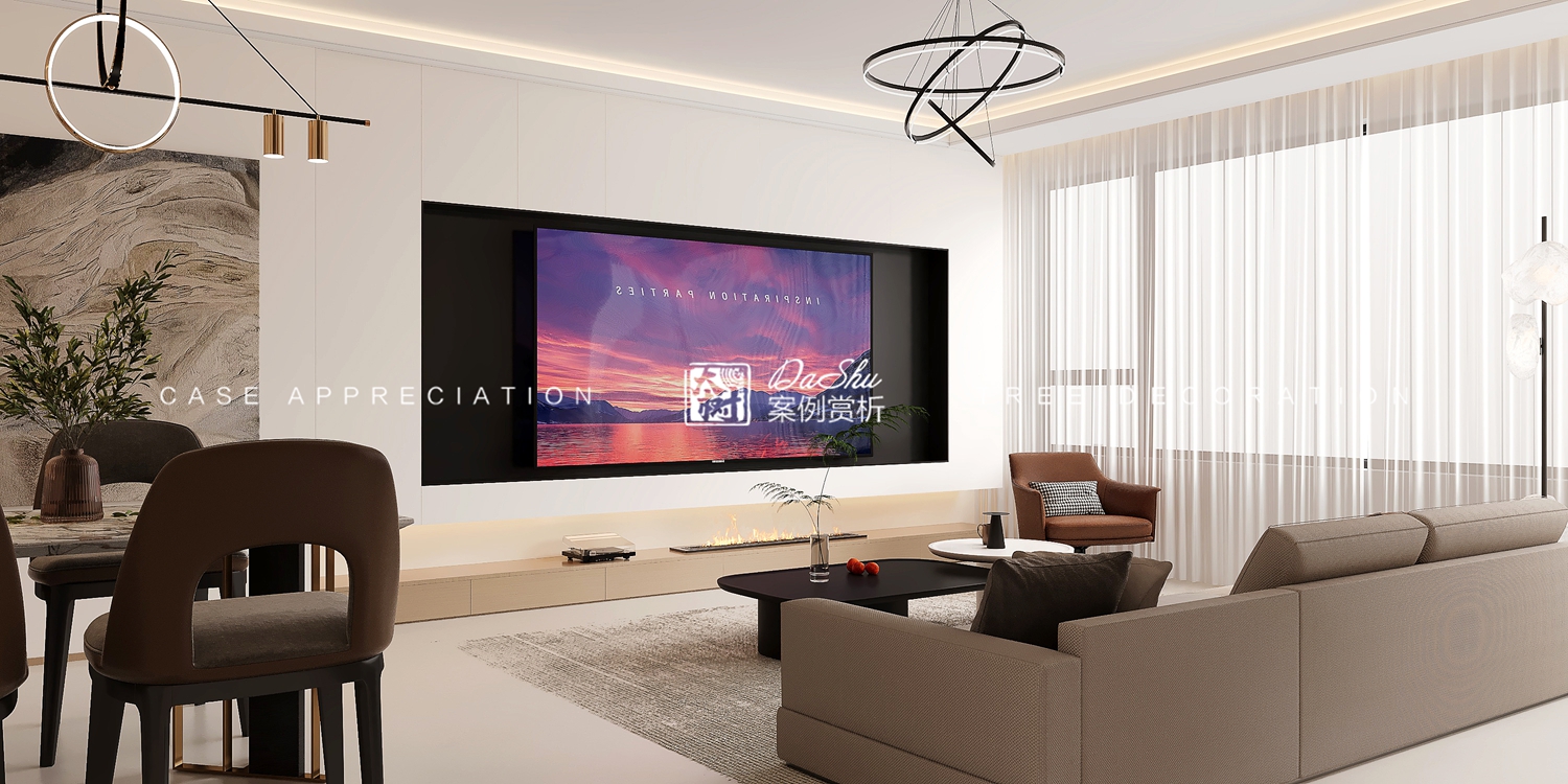 昆仑赋102㎡现代风格效果图