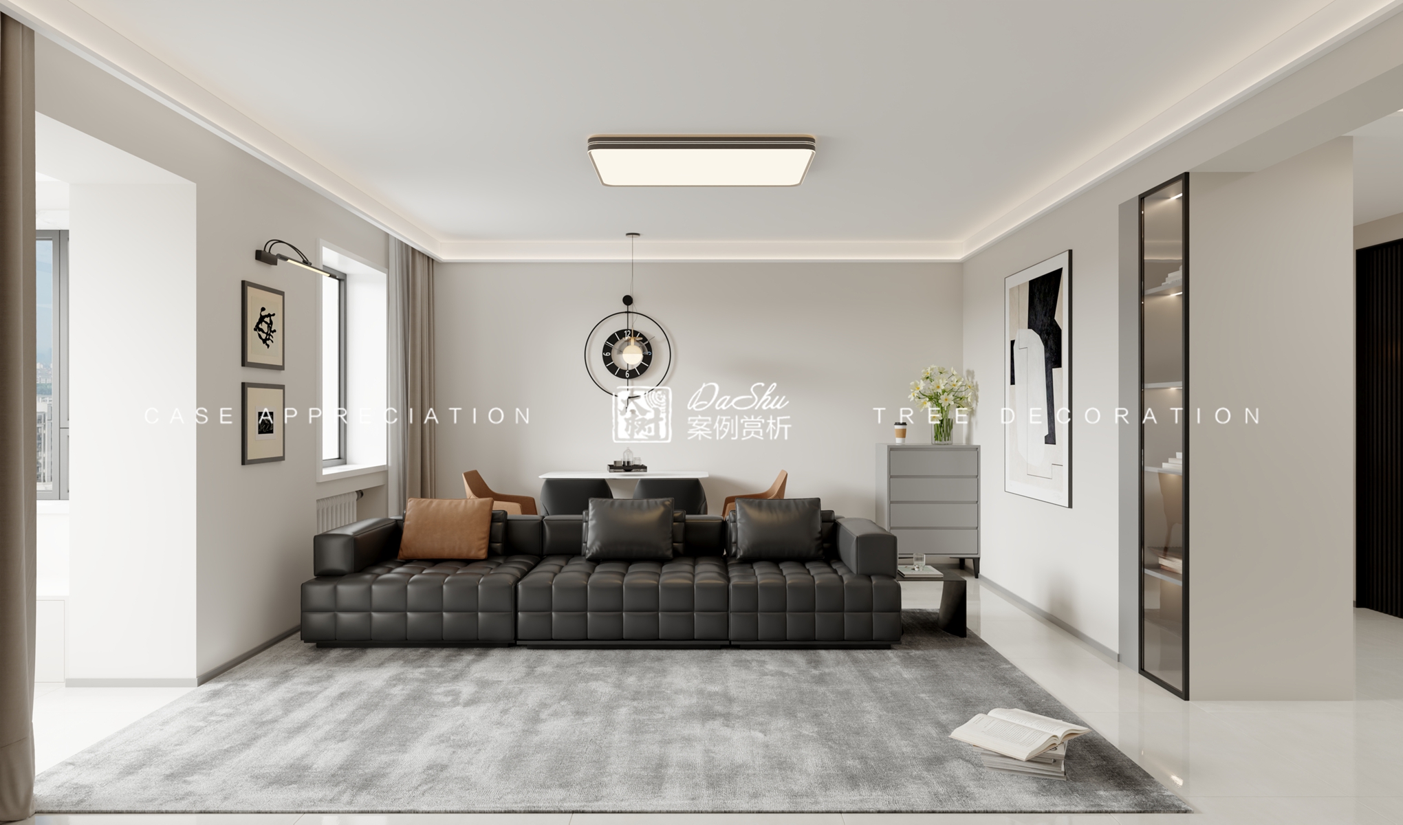 红旗新区71㎡现代风格效果图