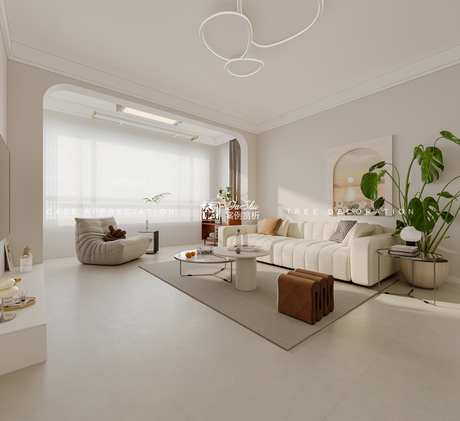 太古时代广场65㎡现代风格效果图