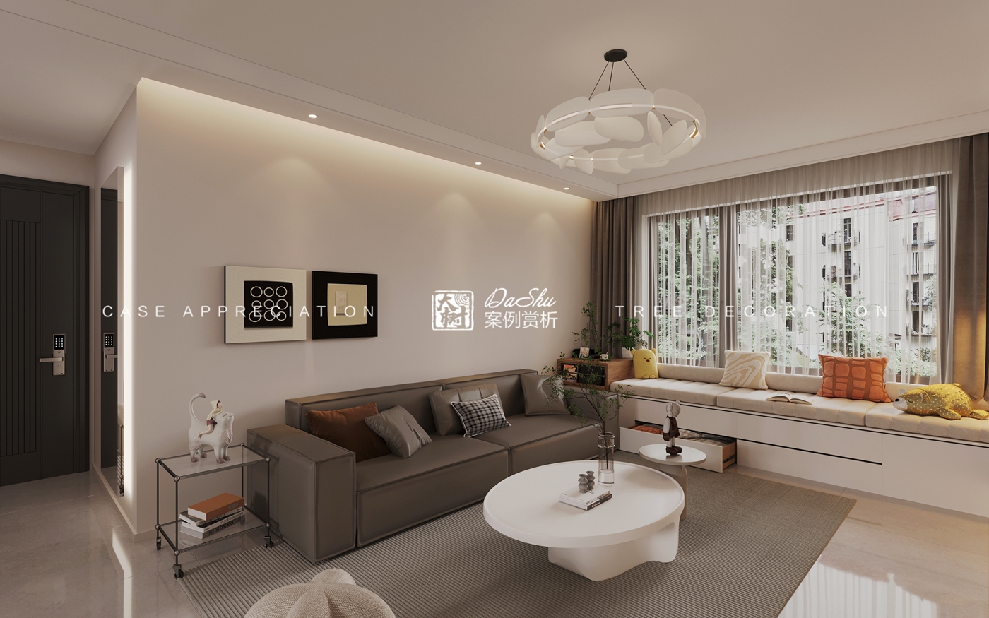 昆仑赋90㎡现代风格效果图