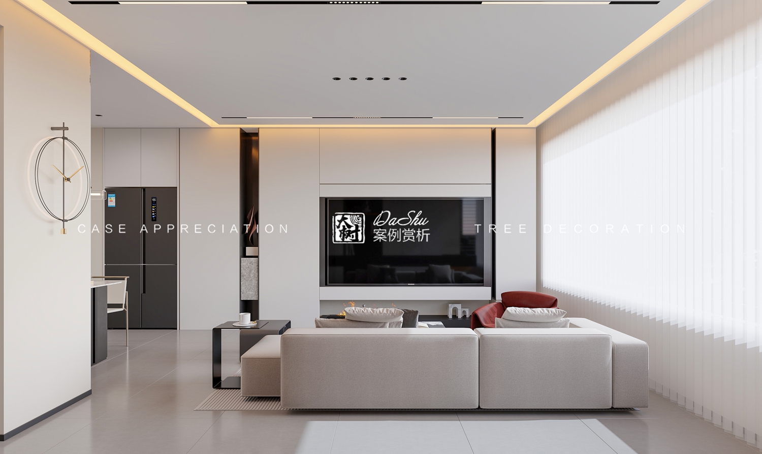 昆仑时代中心二期62㎡现代风格效果图