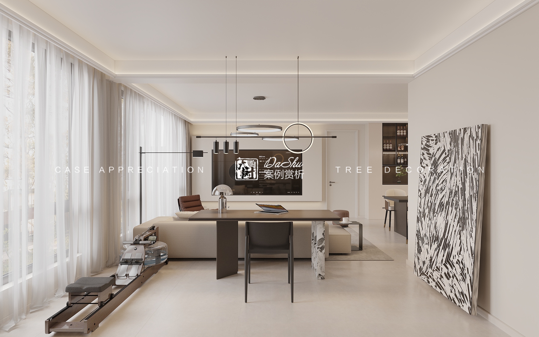 昆仑时代中心136㎡现代风格效果图