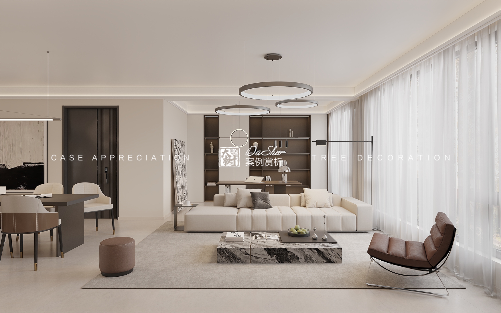 银河壹号首府136㎡现代风格效果图