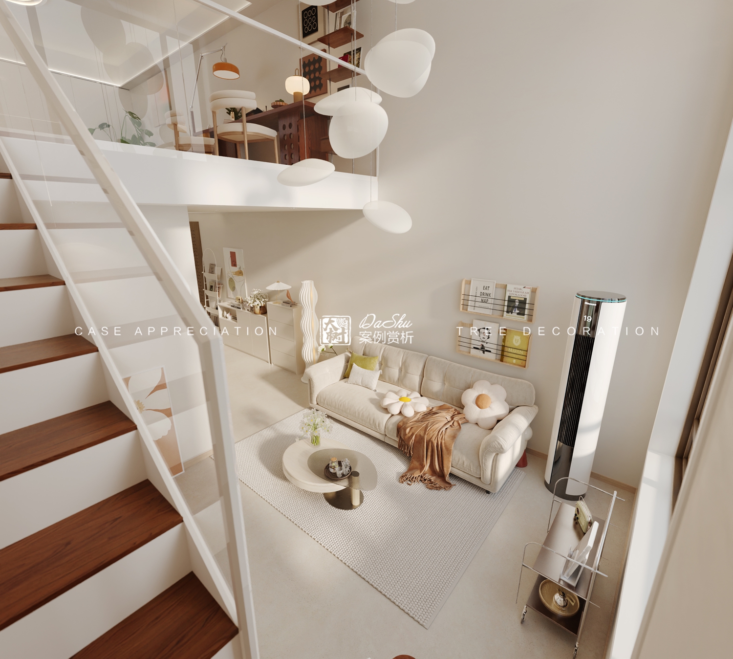 融创文旅城65㎡奶油风效果图