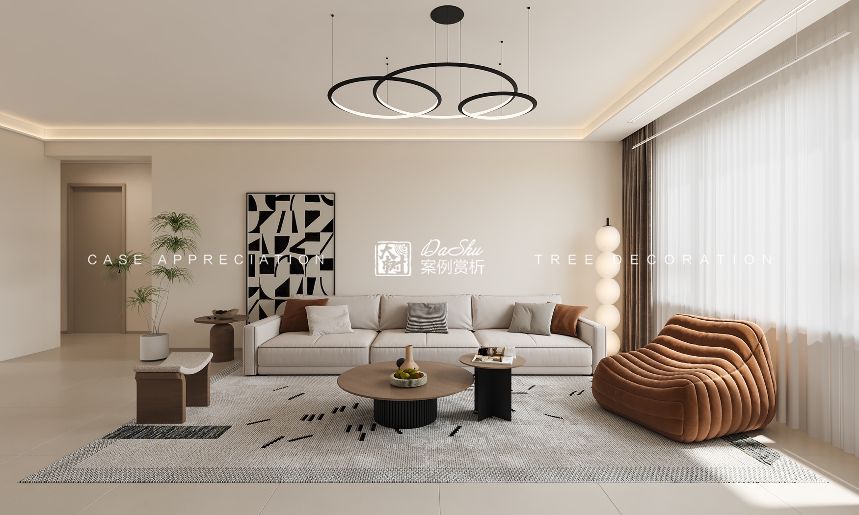 鲁商悦未来98㎡原木风效果图