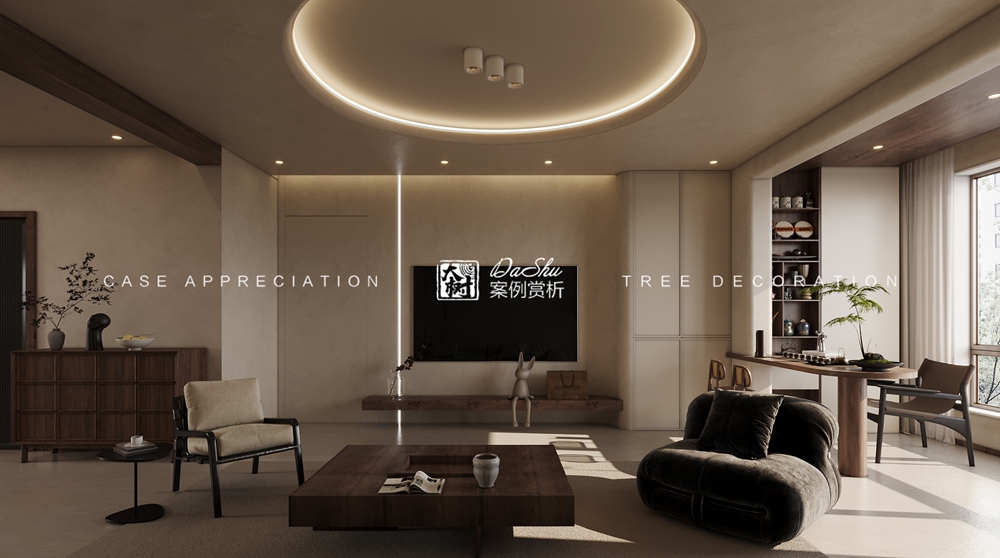 玫瑰湾130㎡侘寂风效果图