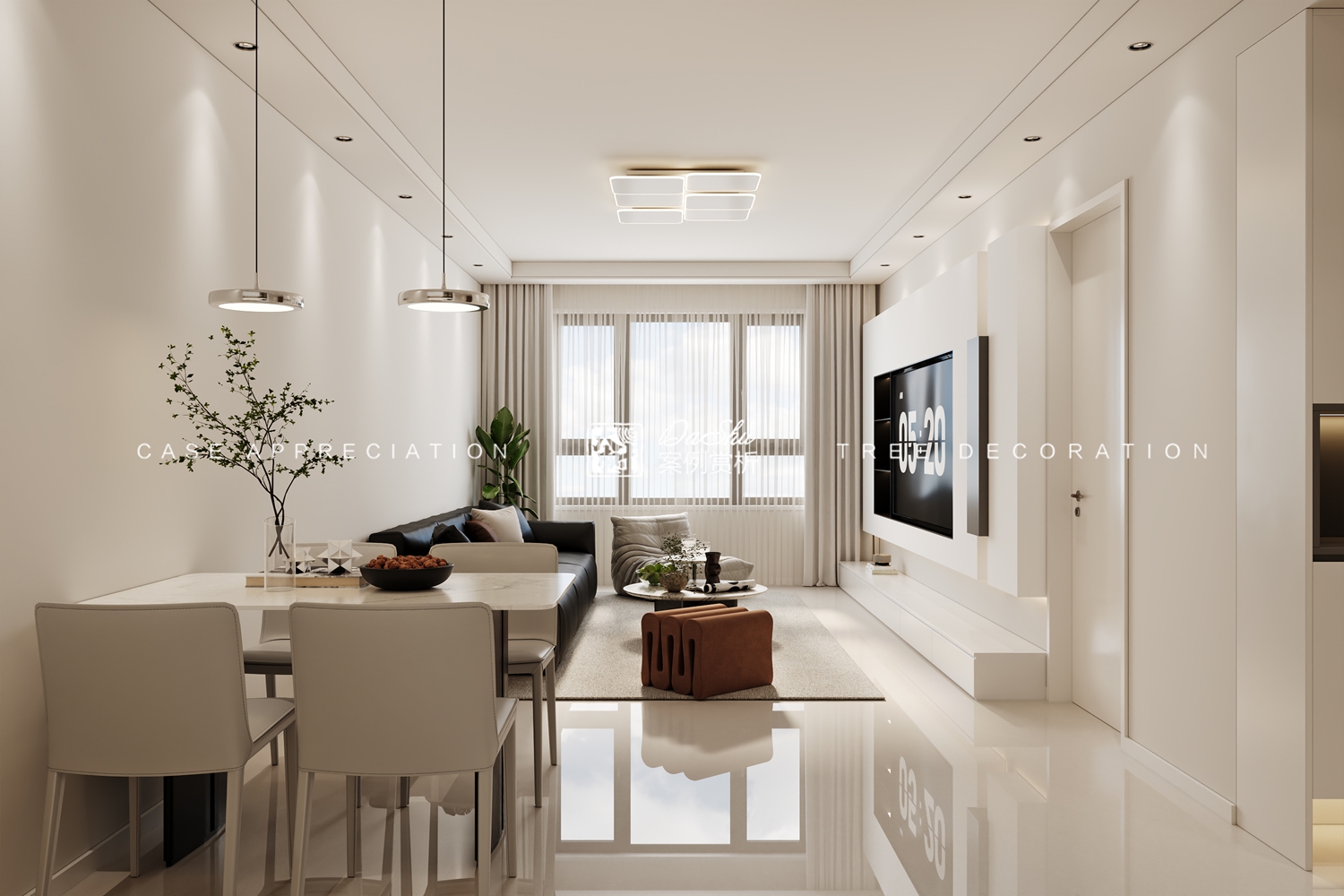 金昌首府78㎡极简风格效果图